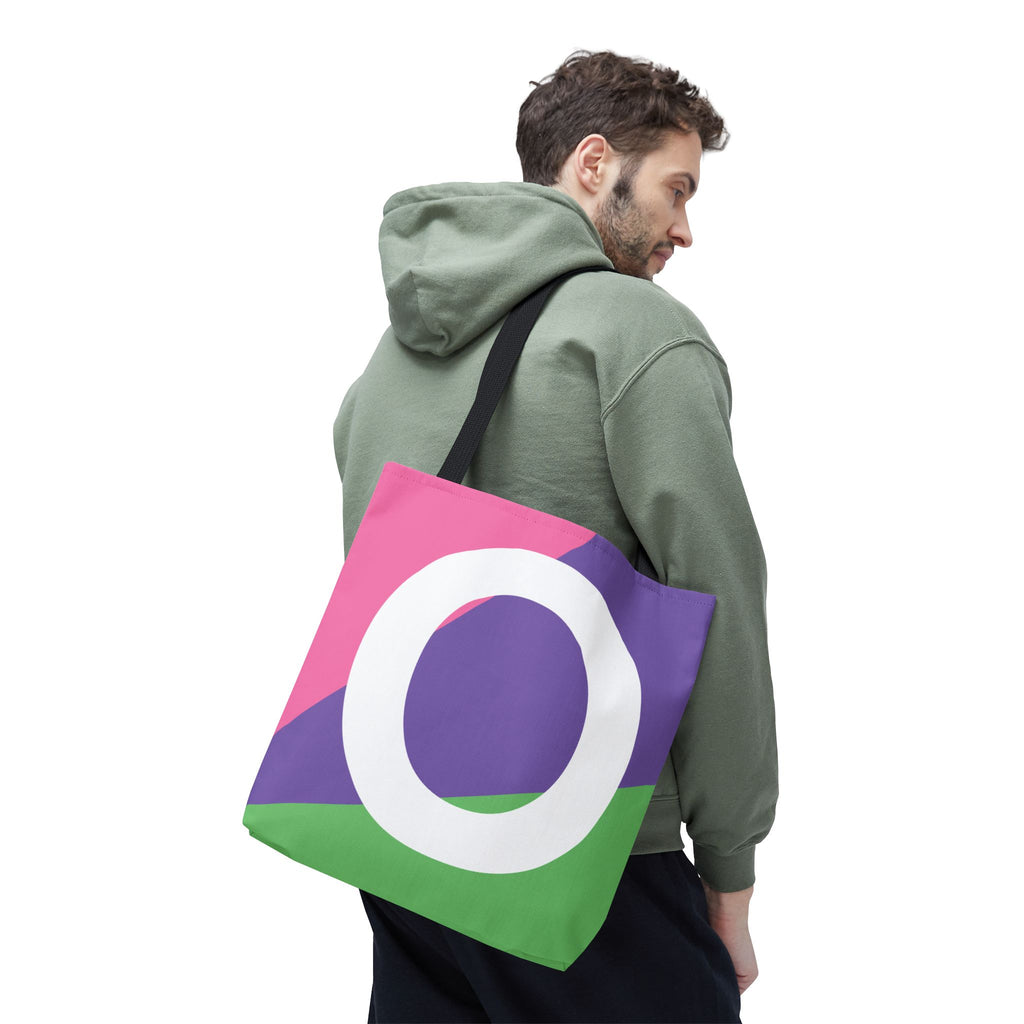 Monogram 'O' Colorblock Tote Bag — Personalized Initial O Shoulder Tote