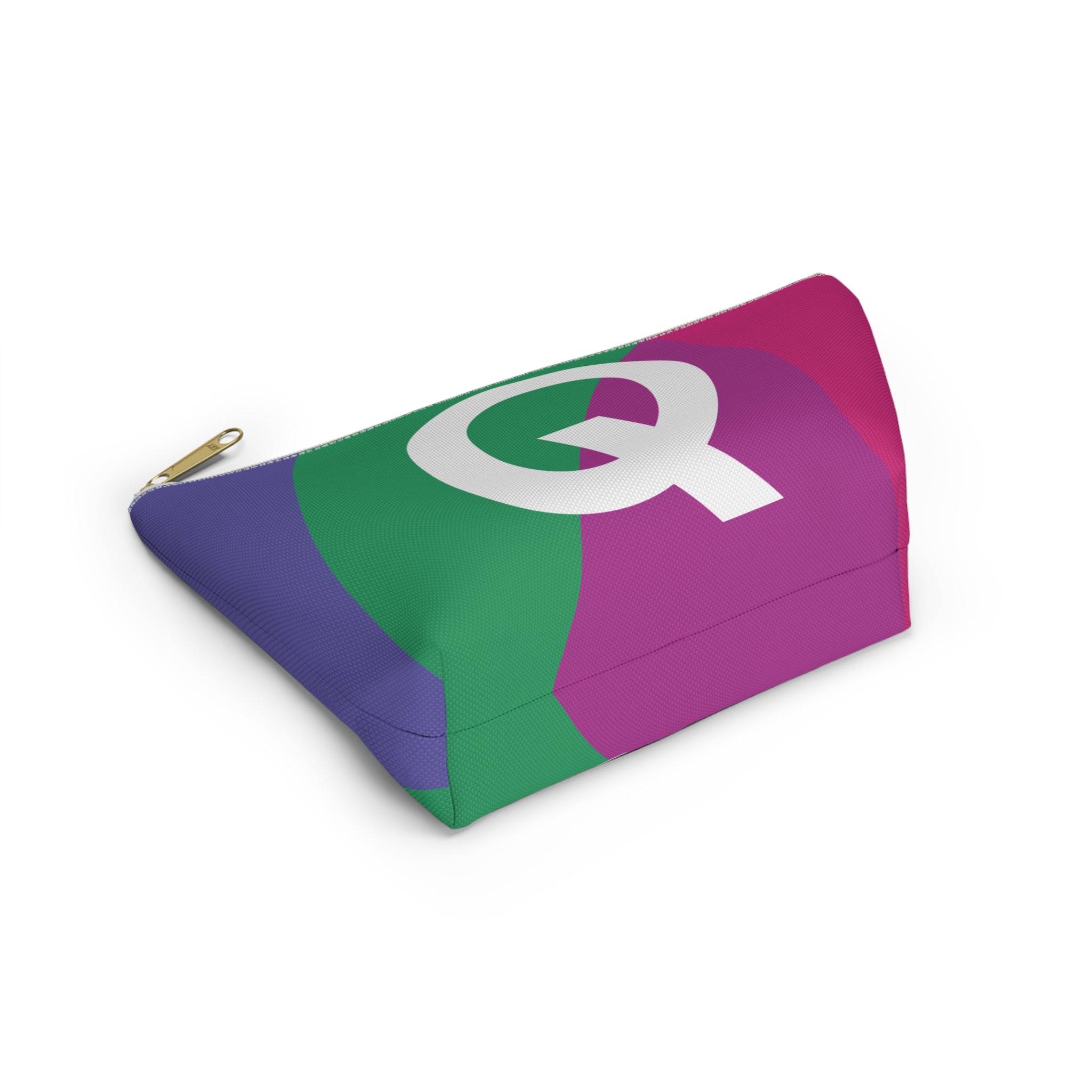 Initials Colorblock Accessory Pouch — Monogram Q T-Bottom Cosmetic Bag