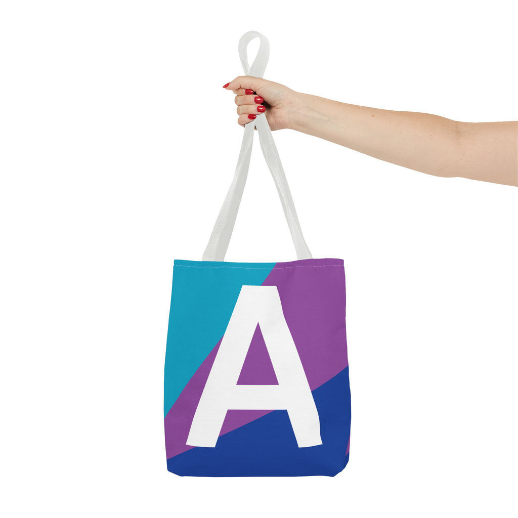Monogram 'A' Colorblock Tote Bag — Personalized Initial A Shoulder Tote