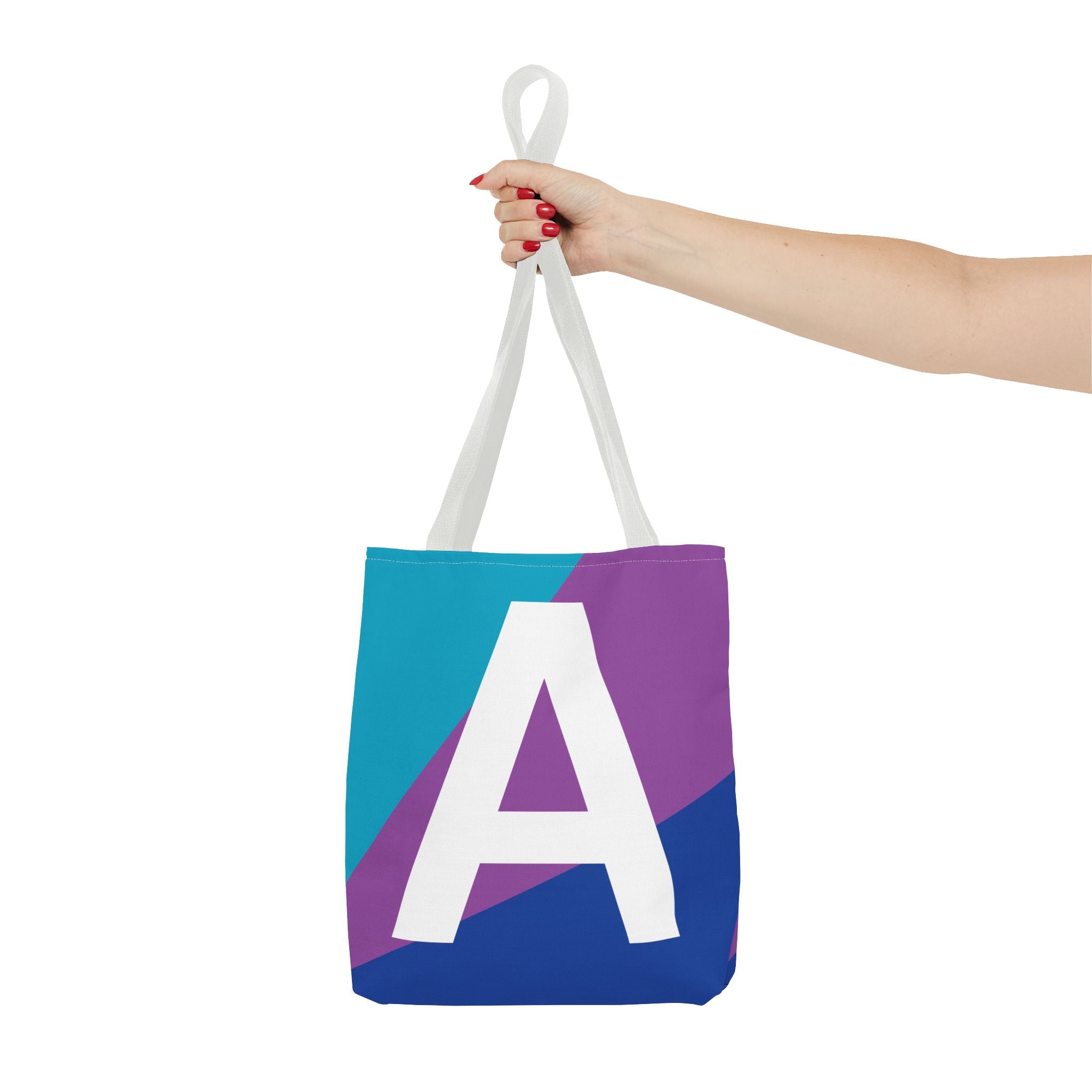 Monogram 'A' Colorblock Tote Bag — Personalized Initial A Shoulder Tote