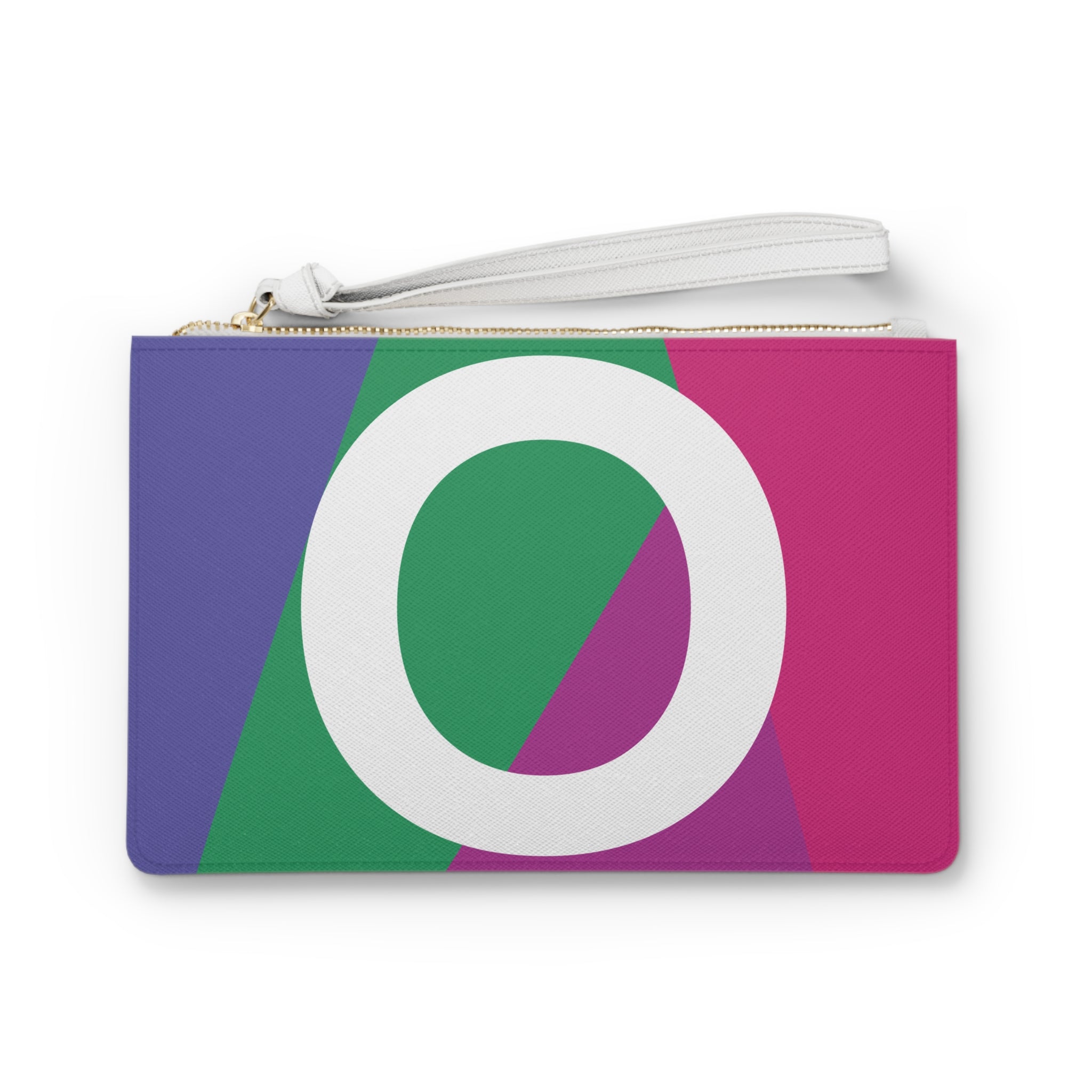 Monogram 'O' Colorblock Clutch Bag — Bold Geometric Wristlet for Everyday & Gifts