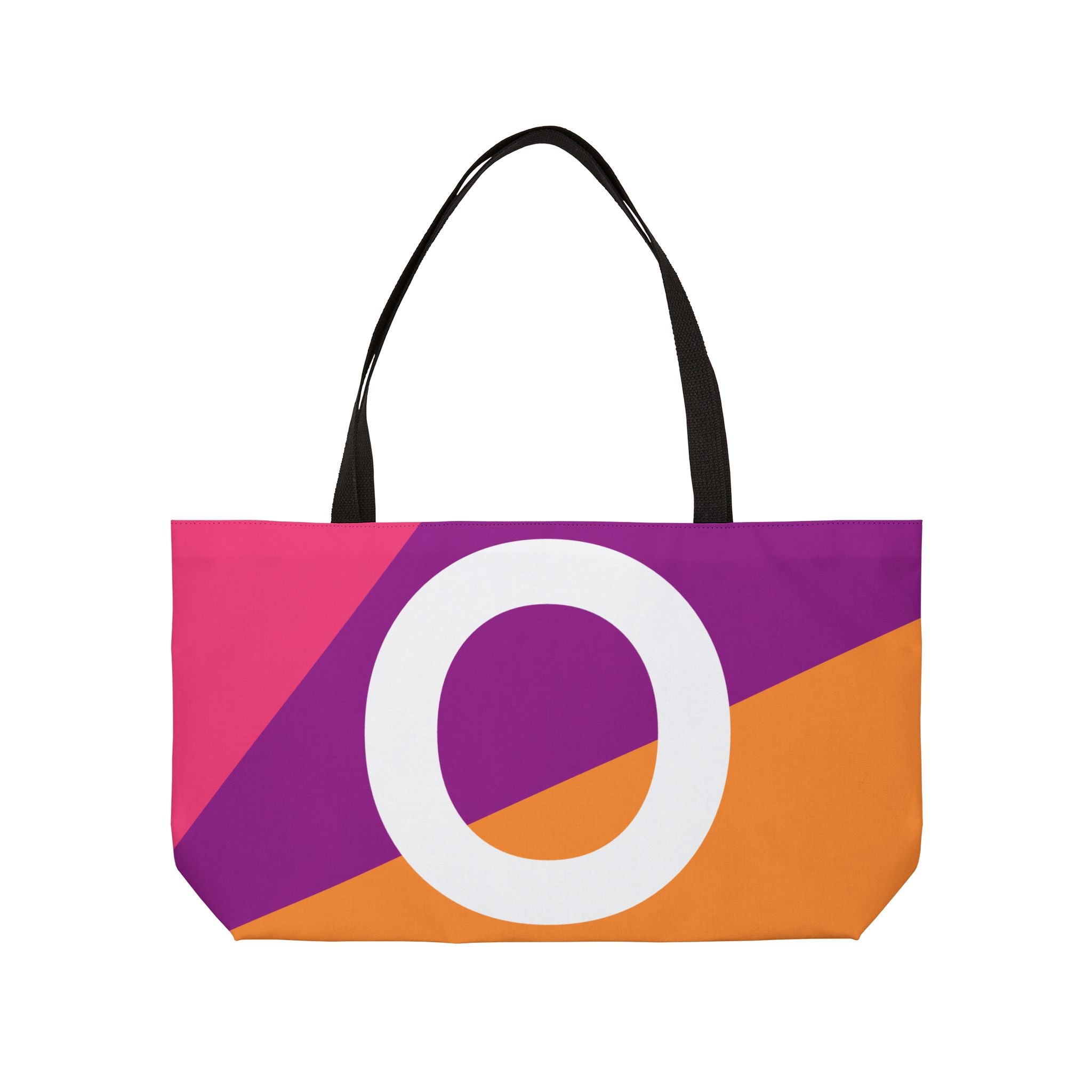 Personalized 'O' Colorblock Tote Bag — Monogram Weekender Tote