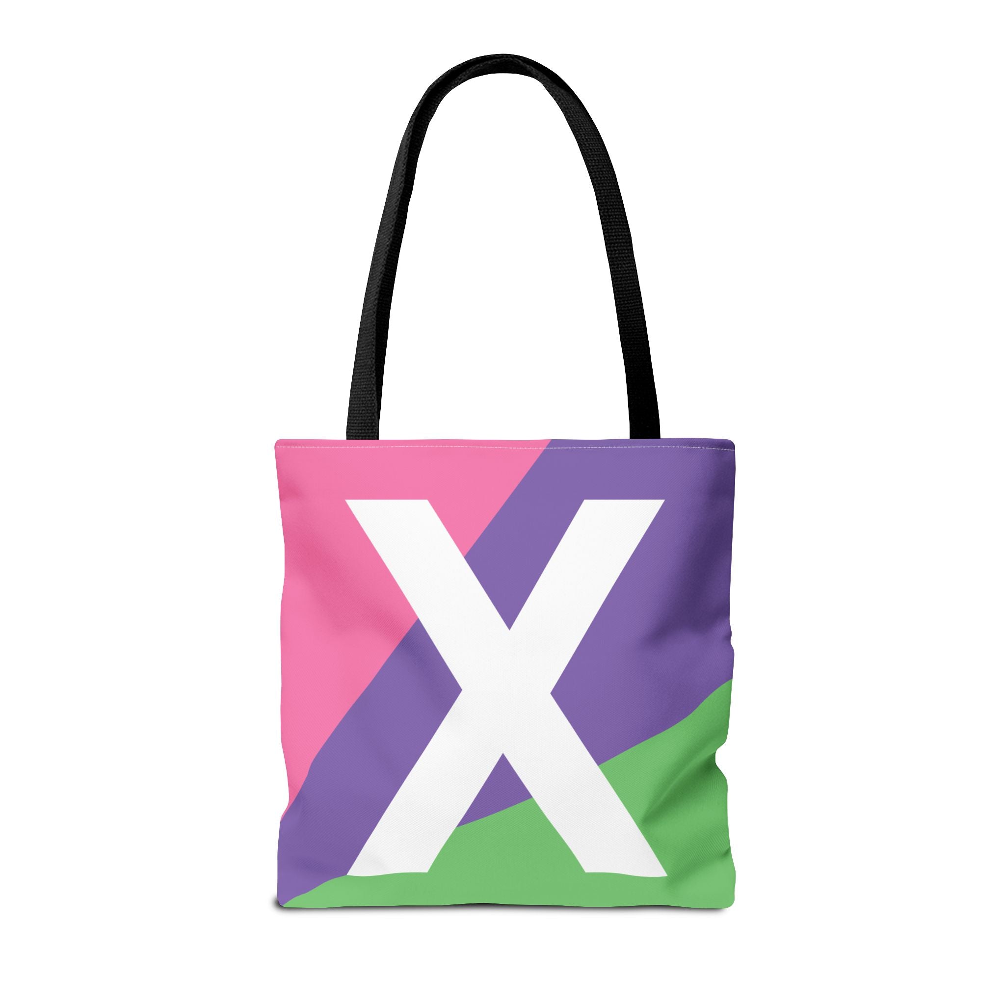 Monogram 'X' Colorblock Tote Bag — Personalized Initial X Shoulder Tote