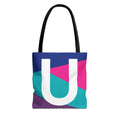 Monogram 'U' Colorblock Tote Bag — Personalized Initial U Shoulder Tote