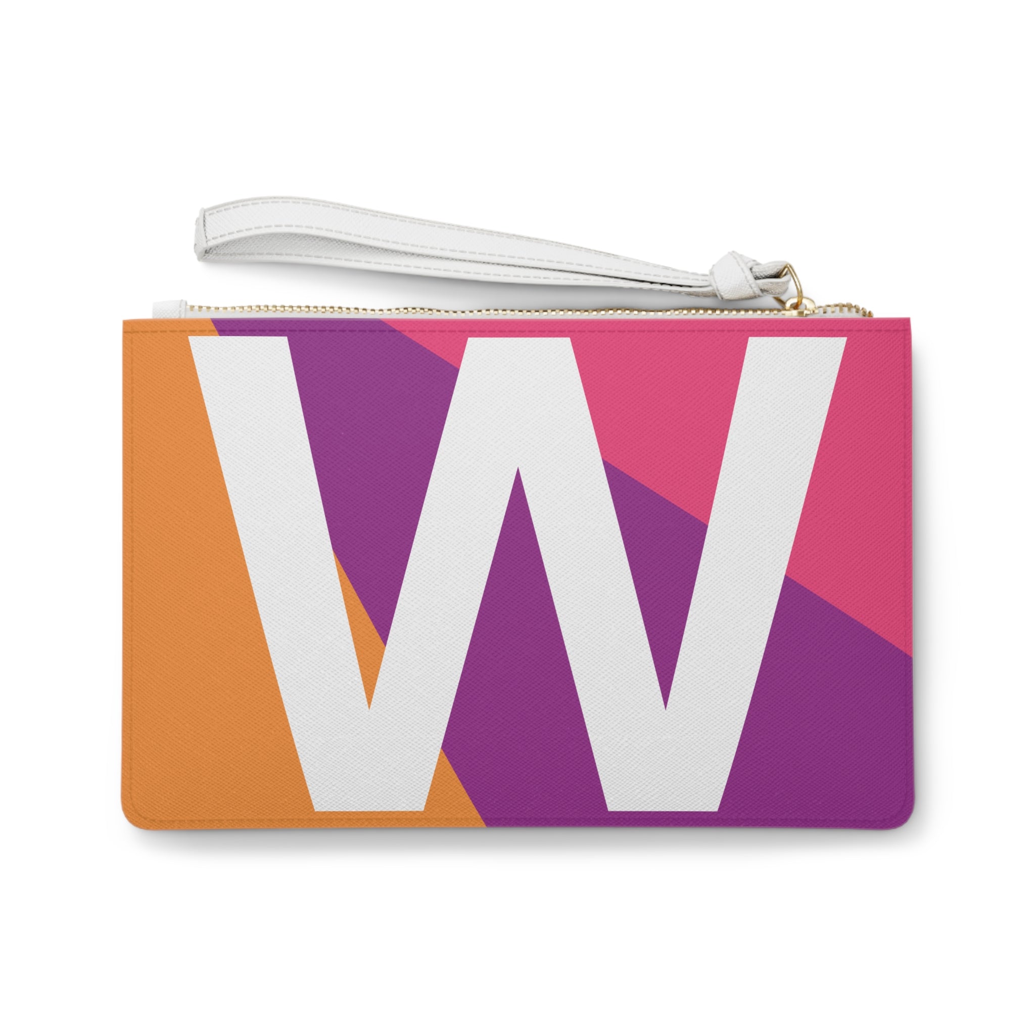 Monogram 'W' Colorblock Clutch Bag — Bold Geometric Wristlet for Everyday & Gifts