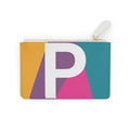 Initial P Mini Clutch — Colorblock Monogram Wristlet Wallet