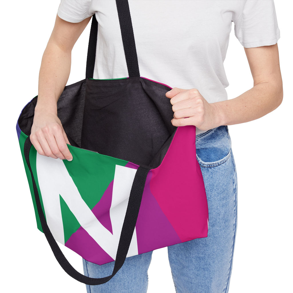 Personalized 'N' Colorblock Tote Bag — Monogram Weekender Tote