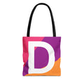 Monogram 'D' Colorblock Tote Bag — Personalized Initial D Shoulder Tote