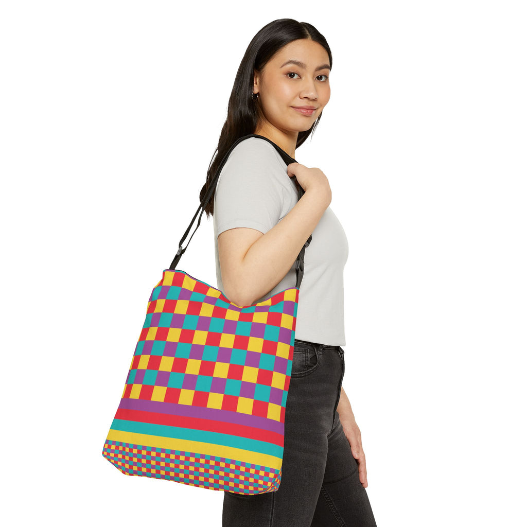 Colorblock Geometric Tote Bag