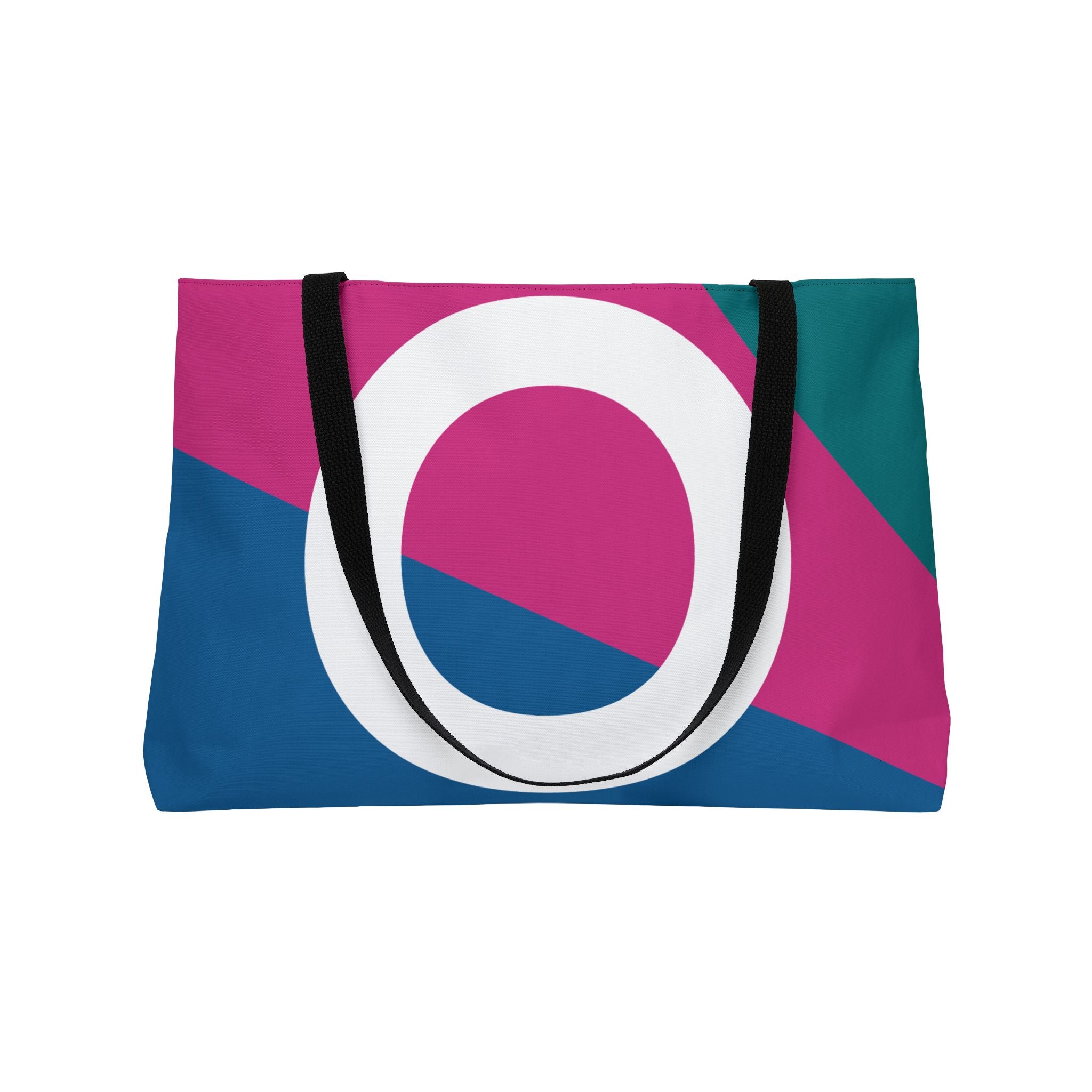 Personalized 'O' Colorblock Tote Bag — Monogram Weekender Tote