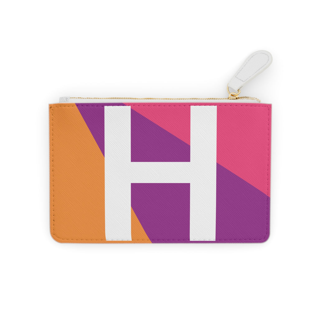 Initial H Mini Clutch — Colorblock Monogram Wristlet Wallet