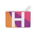 Initial H Mini Clutch — Colorblock Monogram Wristlet Wallet