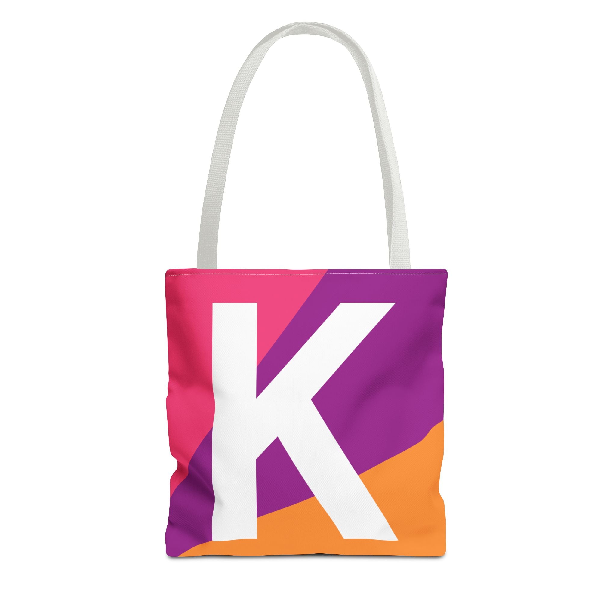 Monogram 'K' Colorblock Tote Bag — Personalized Initial K Shoulder Tote