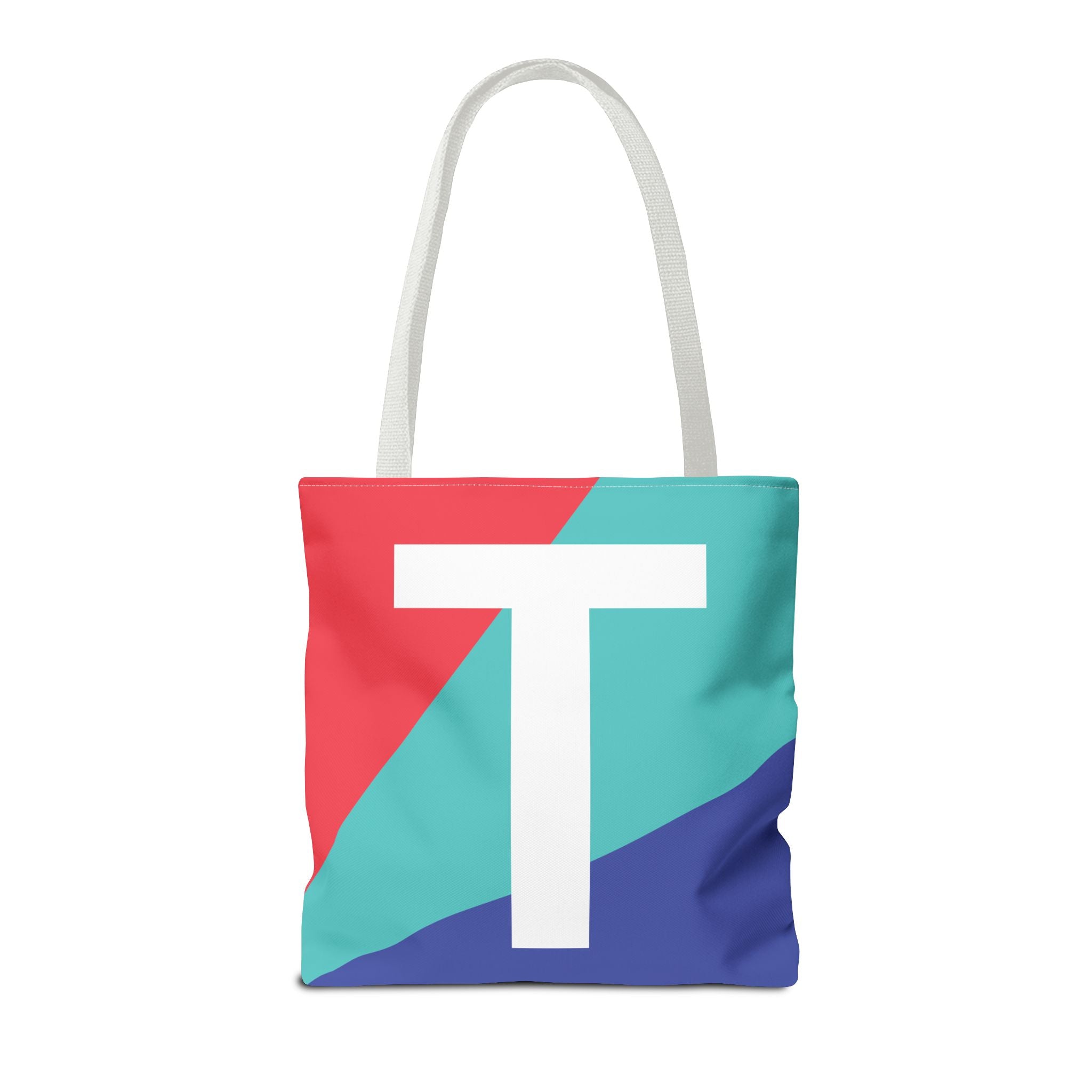 Monogram 'T' Colorblock Tote Bag — Personalized Initial T Shoulder Tote