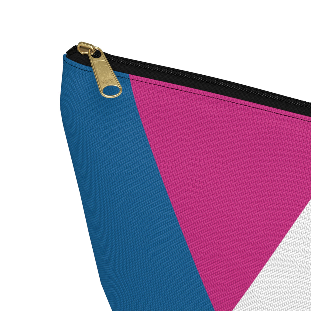 Initials Colorblock Accessory Pouch — Monogram A T-Bottom Cosmetic Bag
