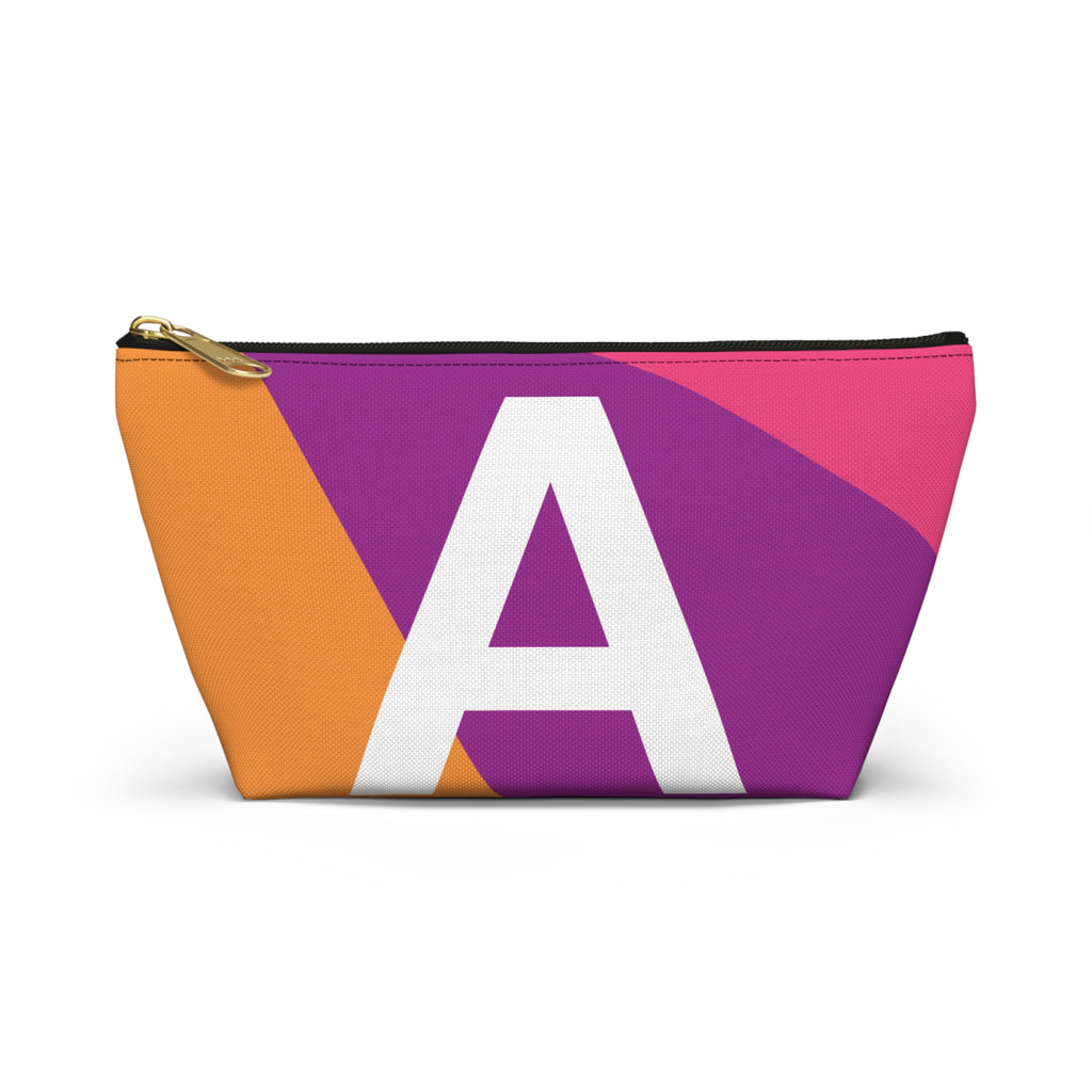 Initials Colorblock Accessory Pouch — Monogram A T-Bottom Cosmetic Bag