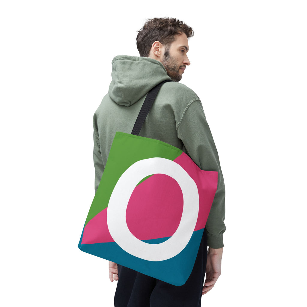 Monogram 'O' Colorblock Tote Bag — Personalized Initial O Shoulder Tote
