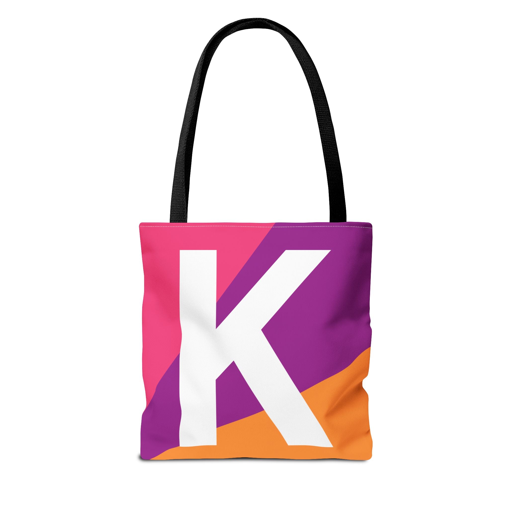 Monogram 'K' Colorblock Tote Bag — Personalized Initial K Shoulder Tote