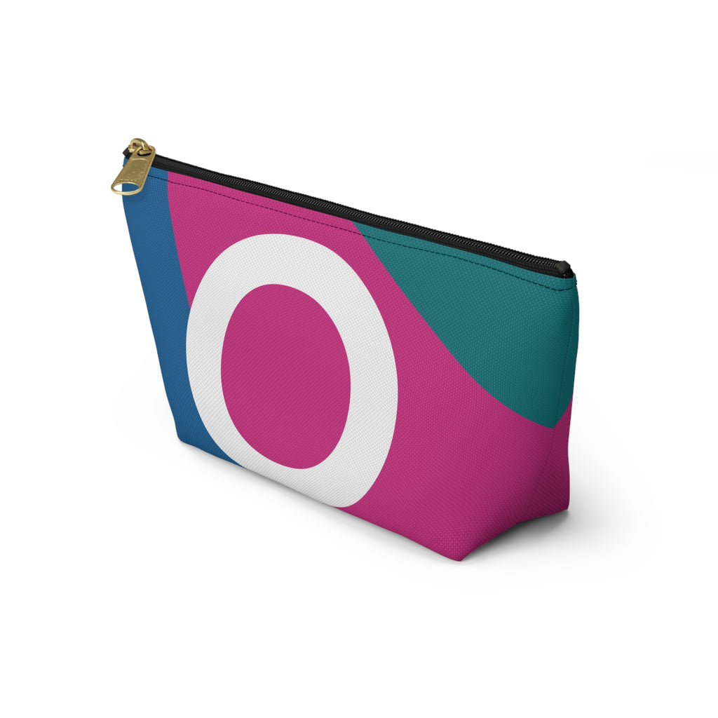 Initials Colorblock Accessory Pouch — Monogram O T-Bottom Cosmetic Bag
