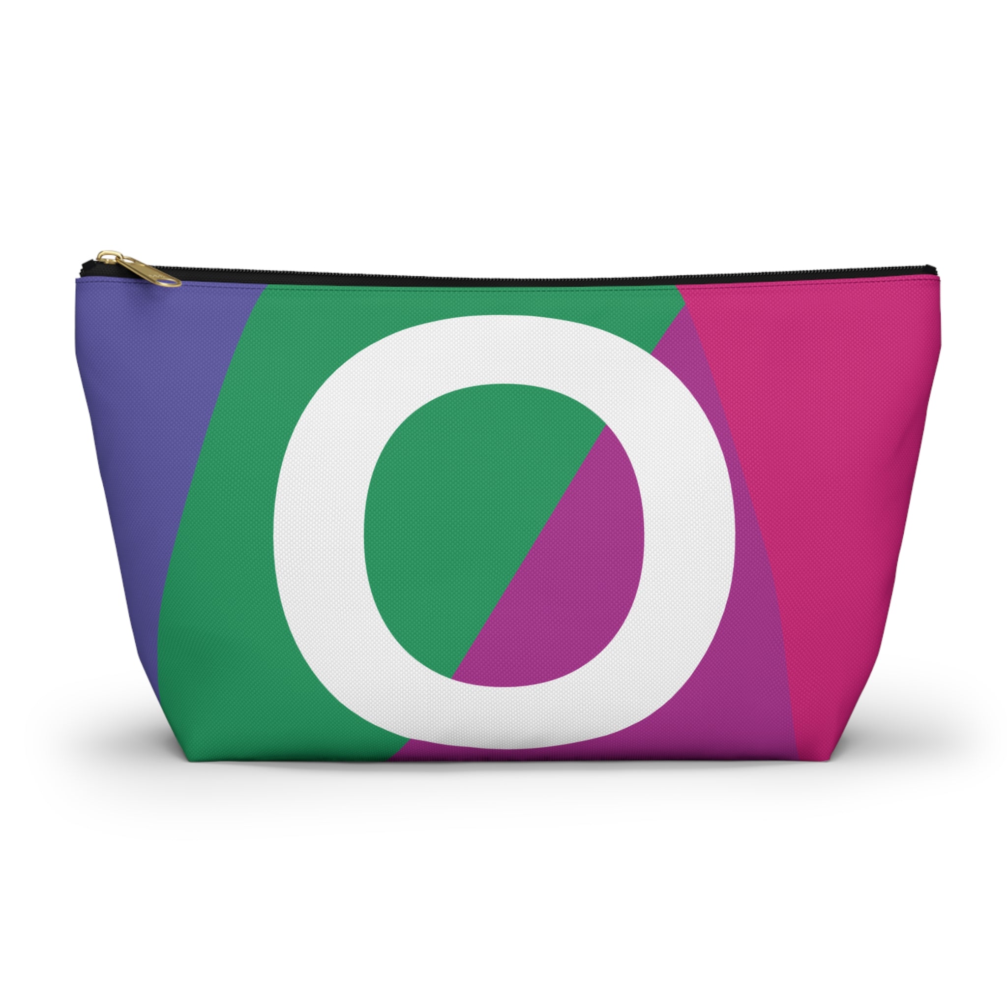 Initials Colorblock Accessory Pouch — Monogram O T-Bottom Cosmetic Bag