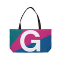 Personalized 'G' Colorblock Tote Bag — Monogram Weekender Tote