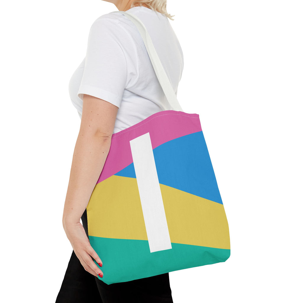 Monogram 'I' Colorblock Tote Bag — Personalized Initial I Shoulder Tote