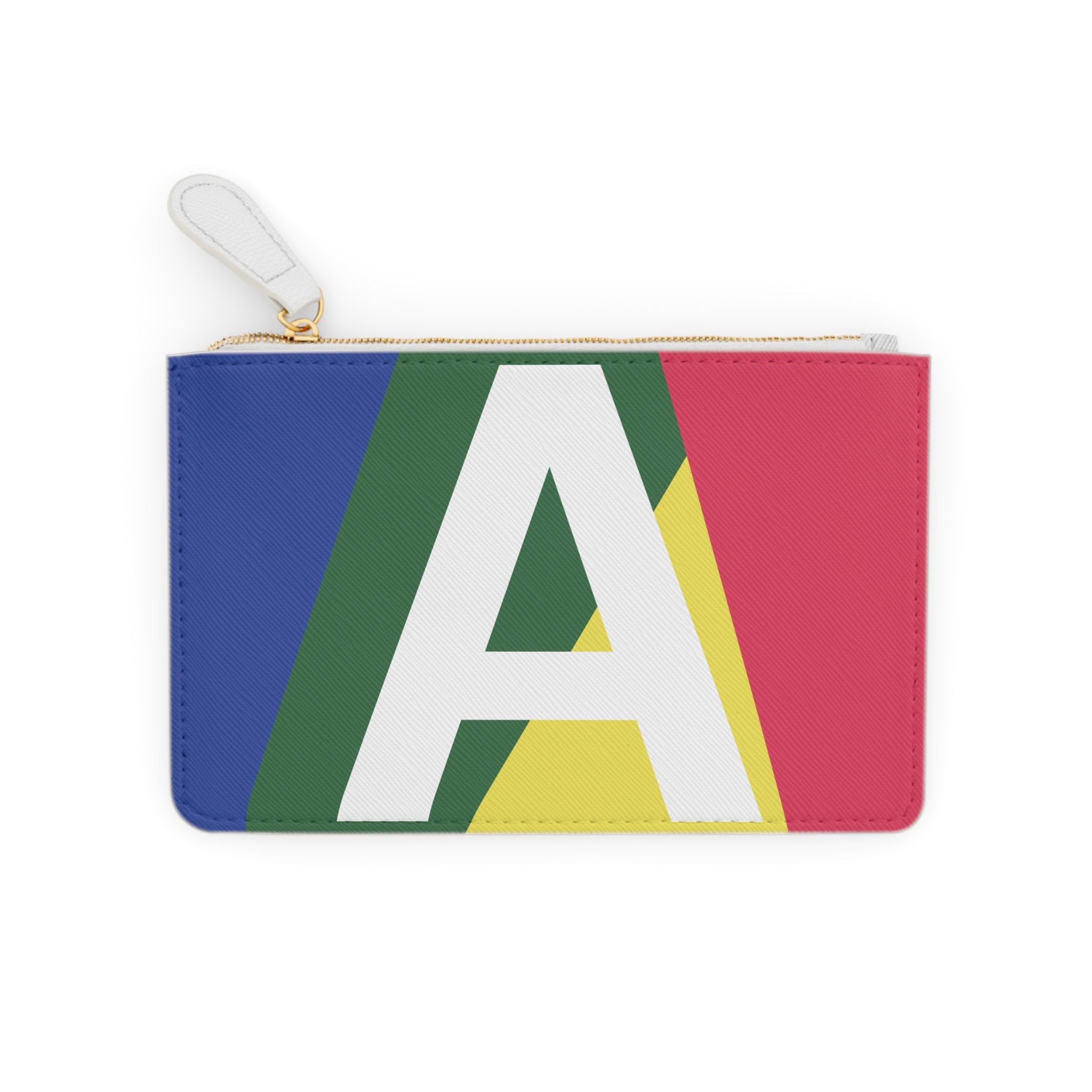 Initial A Mini Clutch — Colorblock Monogram Wristlet Wallet