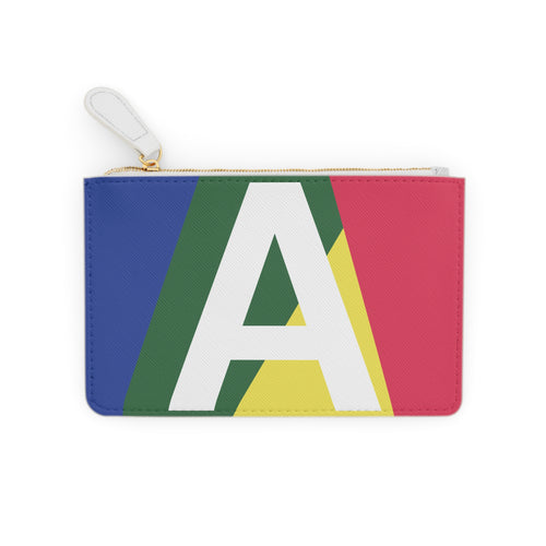 Initial A Mini Clutch — Colorblock Monogram Wristlet Wallet