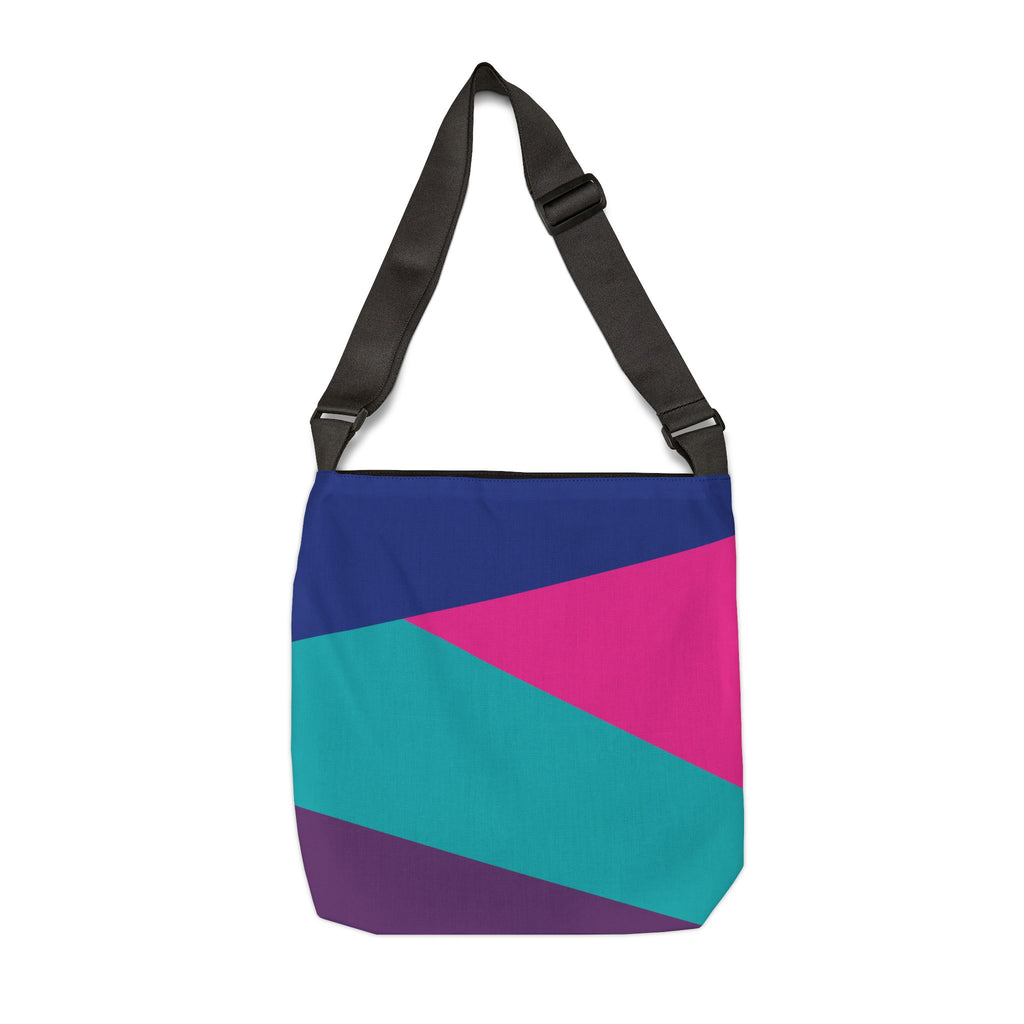 Colorblock Geometric Tote Bag — Adjustable Strap, Bright Abstract Pattern