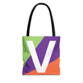 Monogram 'V' Colorblock Tote Bag — Personalized Initial V Shoulder Tote