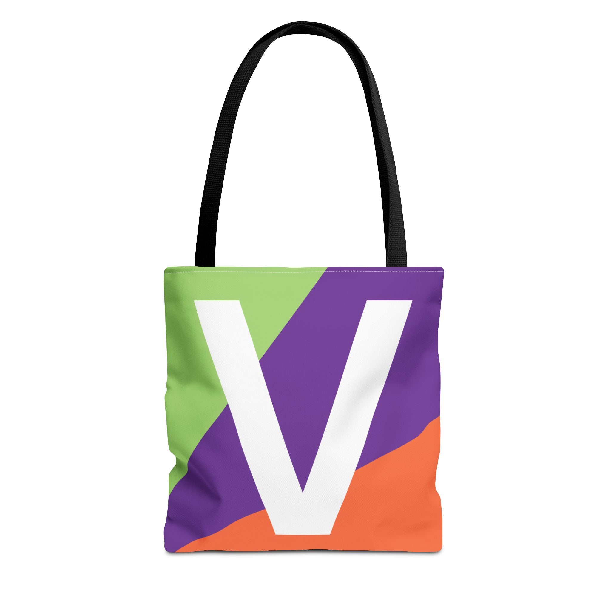 Monogram 'V' Colorblock Tote Bag — Personalized Initial V Shoulder Tote