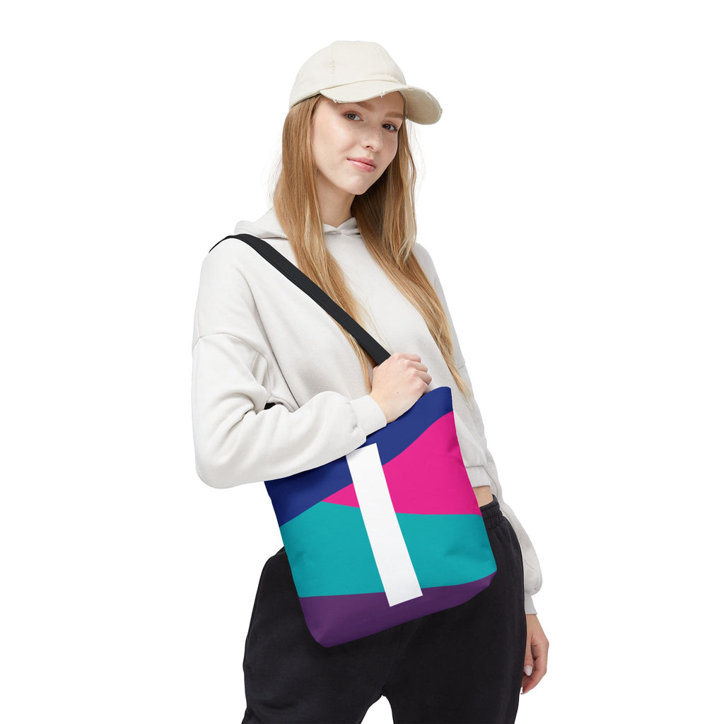 Monogram 'I' Colorblock Tote Bag — Personalized Initial I Shoulder Tote