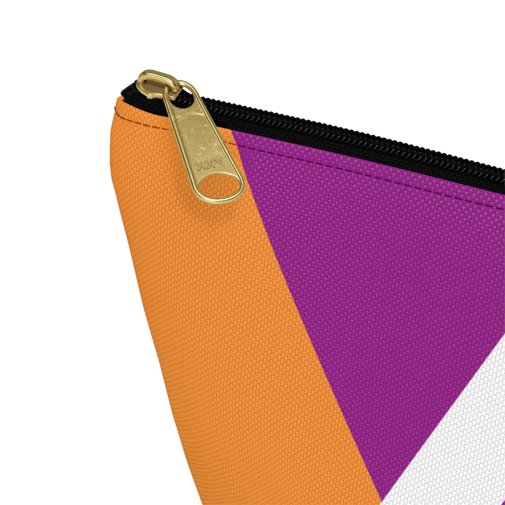 Initials Colorblock Accessory Pouch — Monogram A T-Bottom Cosmetic Bag