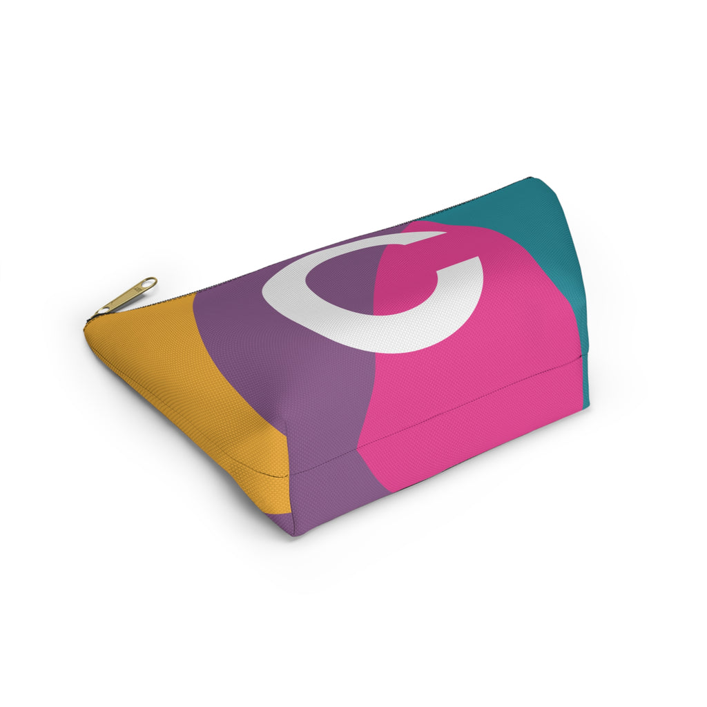 Initials Colorblock Accessory Pouch — Monogram C T-Bottom Cosmetic Bag