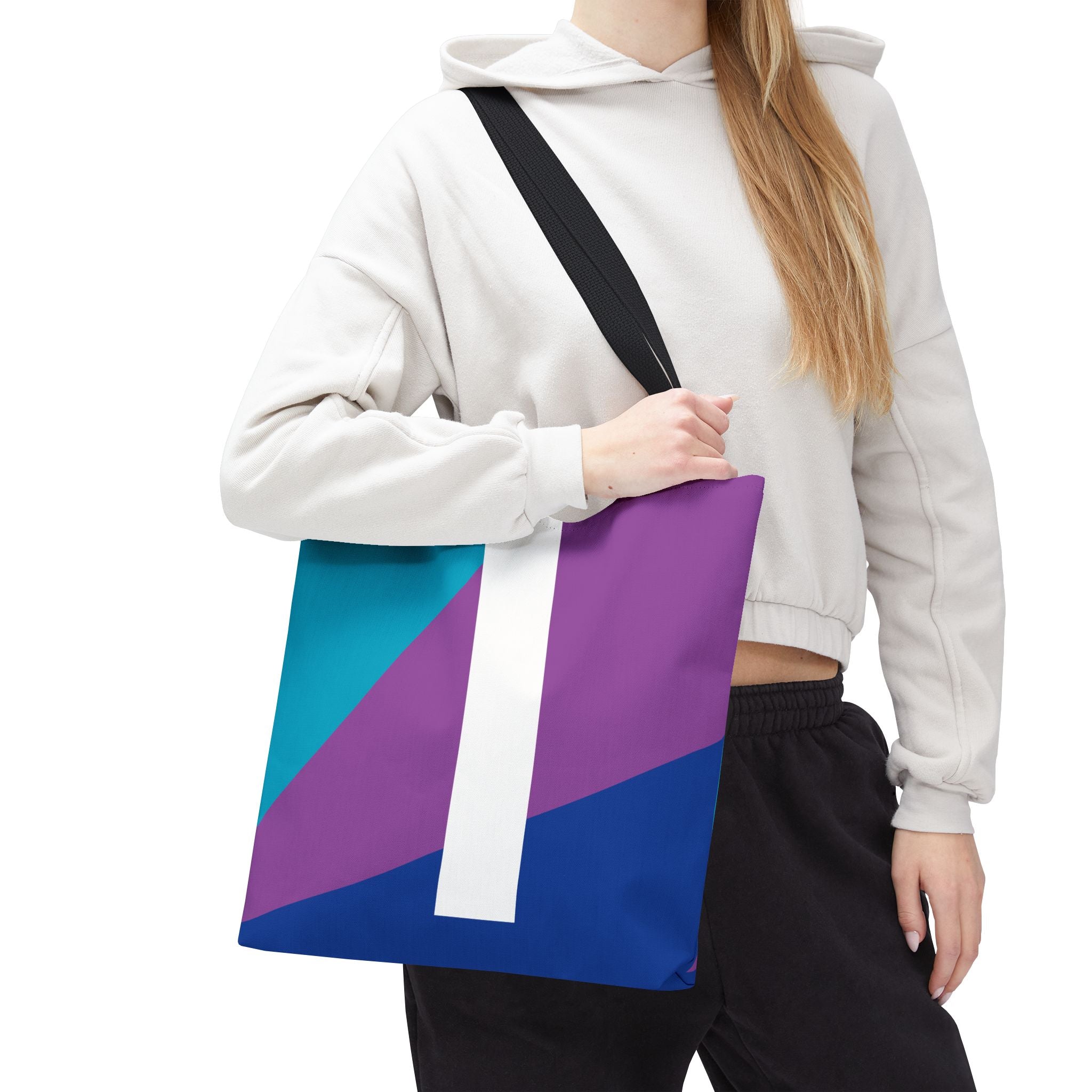 Monogram 'I' Colorblock Tote Bag — Personalized Initial I Shoulder Tote