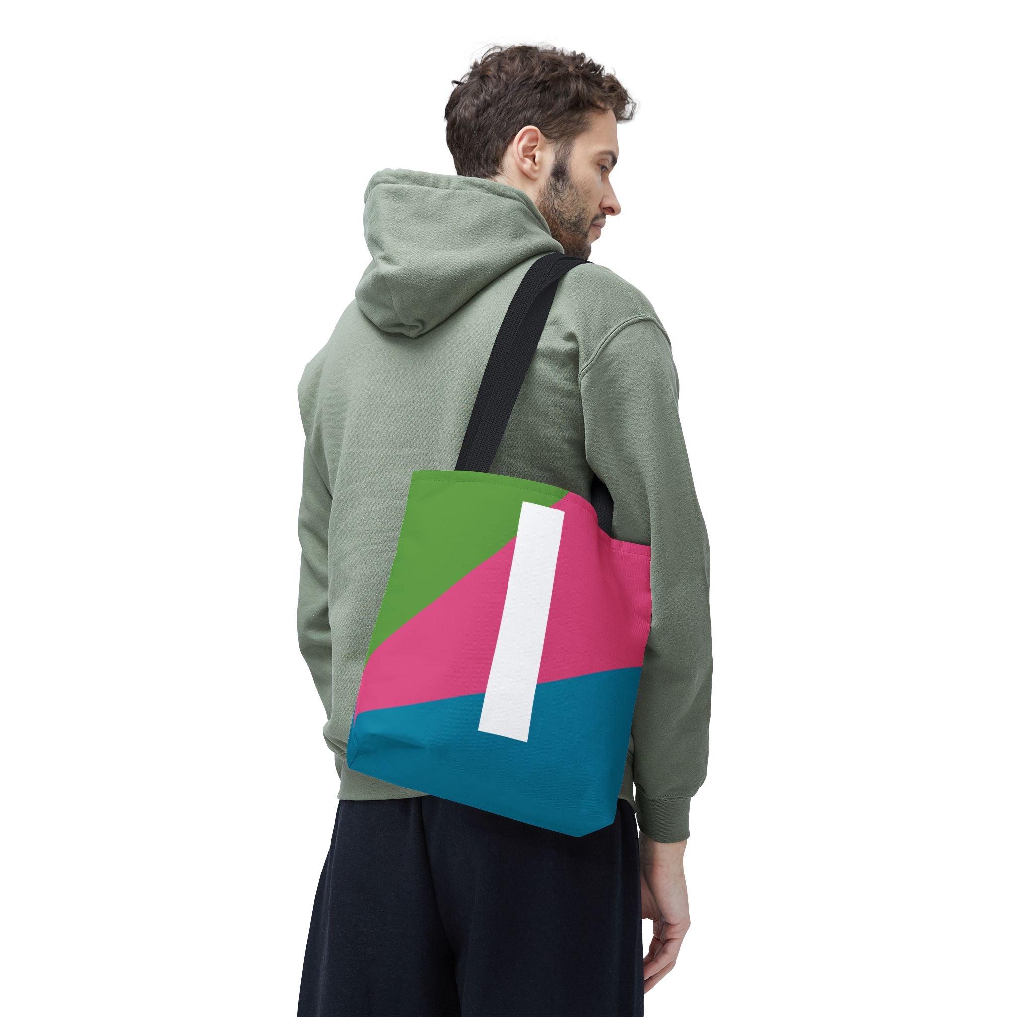 Monogram 'I' Colorblock Tote Bag — Personalized Initial I Shoulder Tote