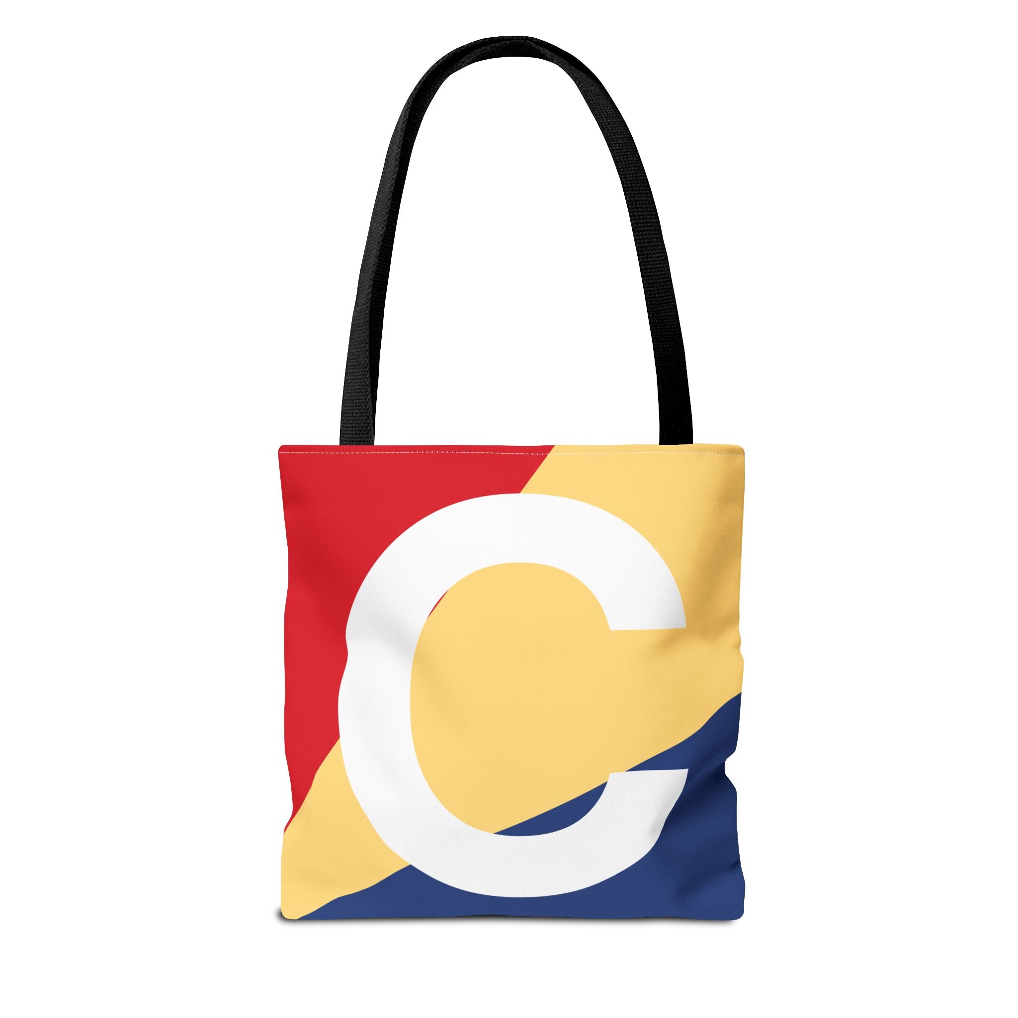 Monogram 'C' Colorblock Tote Bag — Personalized Initial C Shoulder Tote