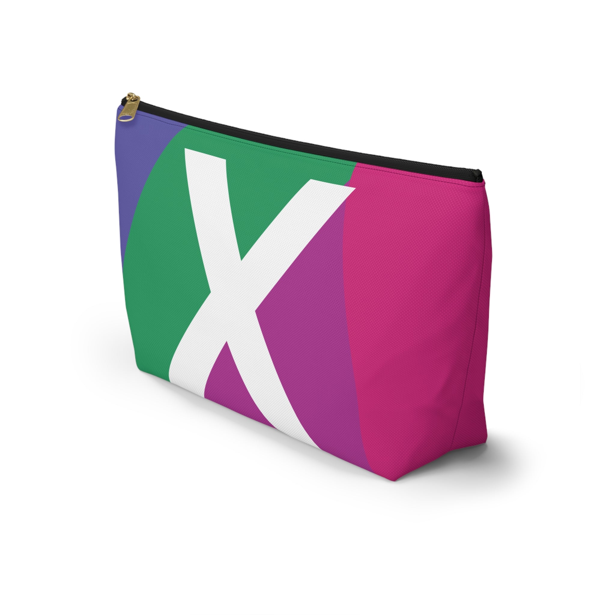 Initials Colorblock Accessory Pouch — Monogram X T-Bottom Cosmetic Bag