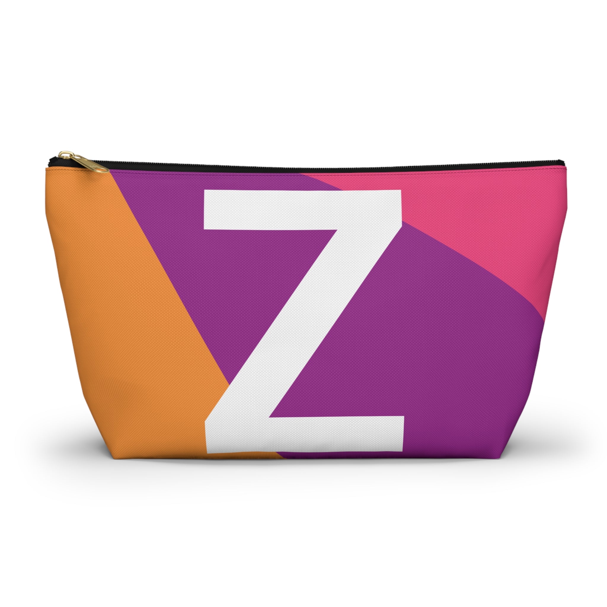 Initials Colorblock Accessory Pouch — Monogram Z T-Bottom Cosmetic Bag