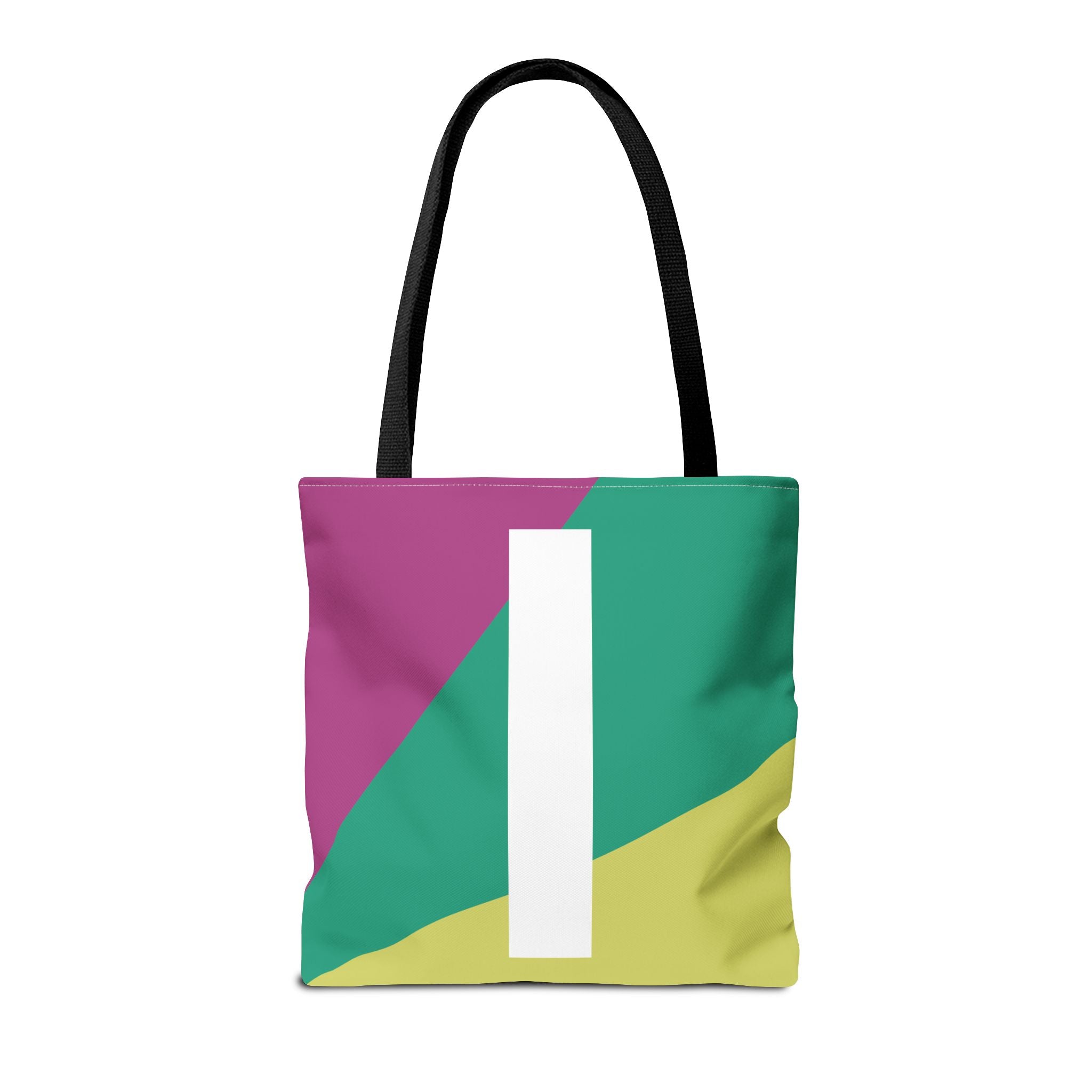 Monogram 'I' Colorblock Tote Bag — Personalized Initial I Shoulder Tote