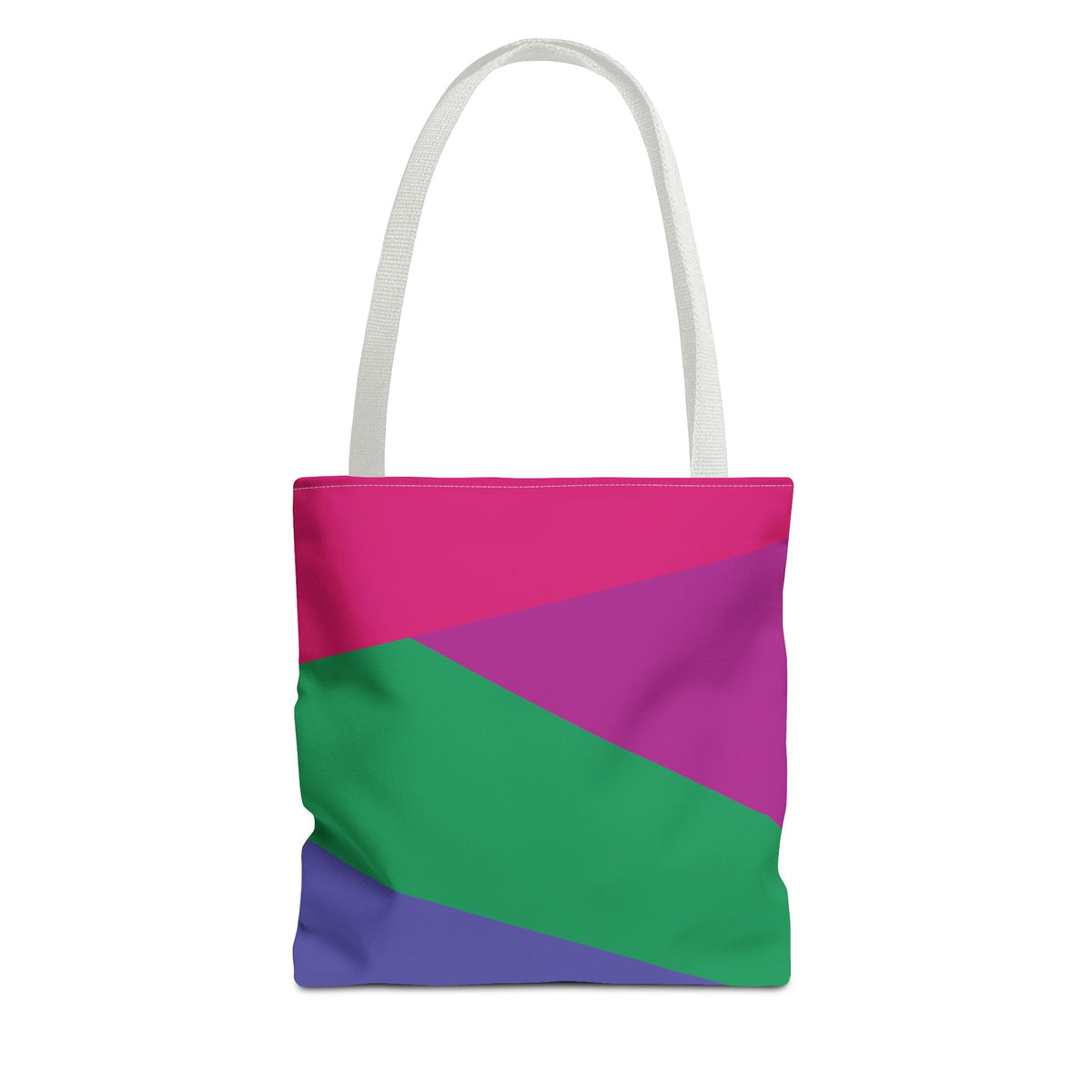 Retro 80s & 90s Inspired Color Block Tote Bag | Stylish Everyday Canvas Shoulder Bag
