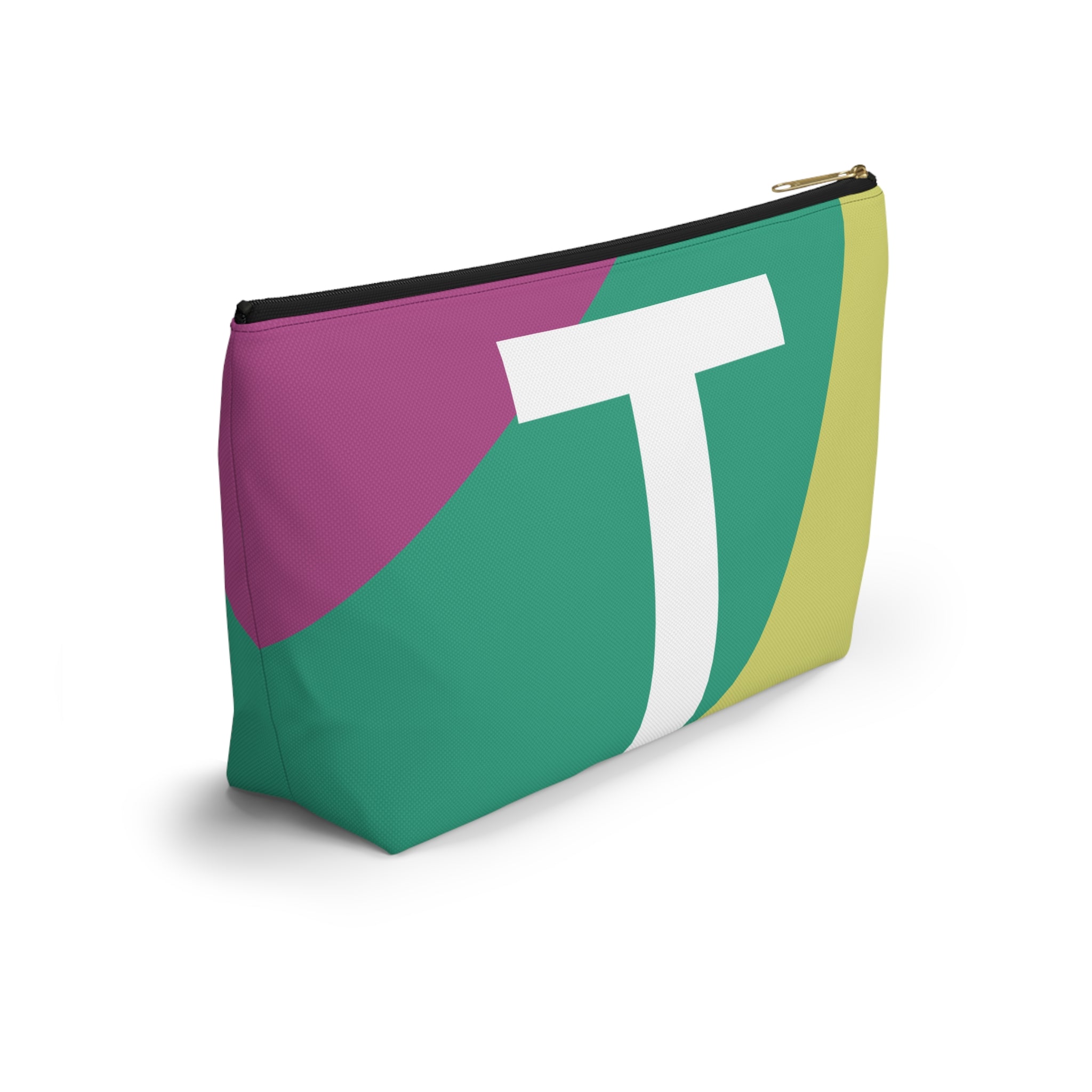 Initials Colorblock Accessory Pouch — Monogram T T-Bottom Cosmetic Bag
