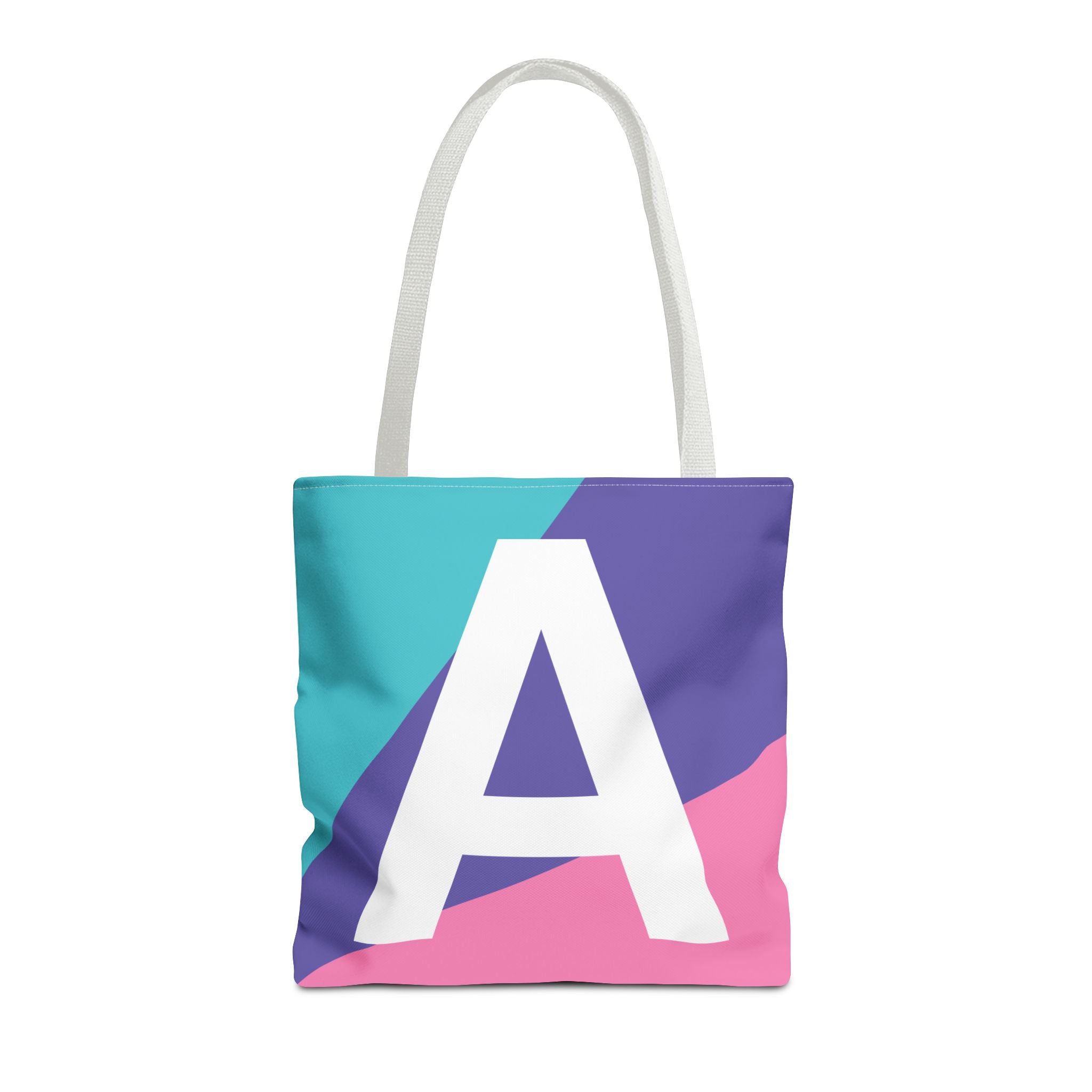 Monogram 'A' Colorblock Tote Bag — Personalized Initial A Shoulder Tote