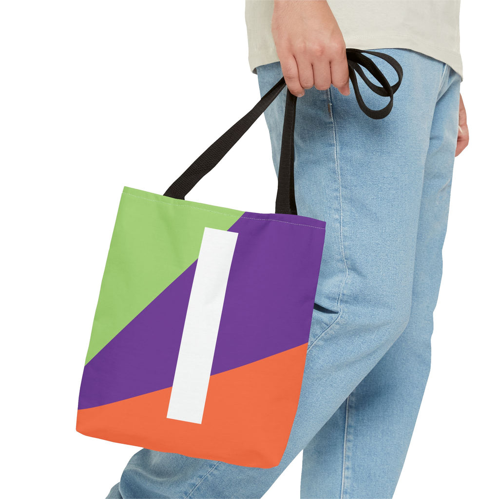 Monogram 'I' Colorblock Tote Bag — Personalized Initial I Shoulder Tote