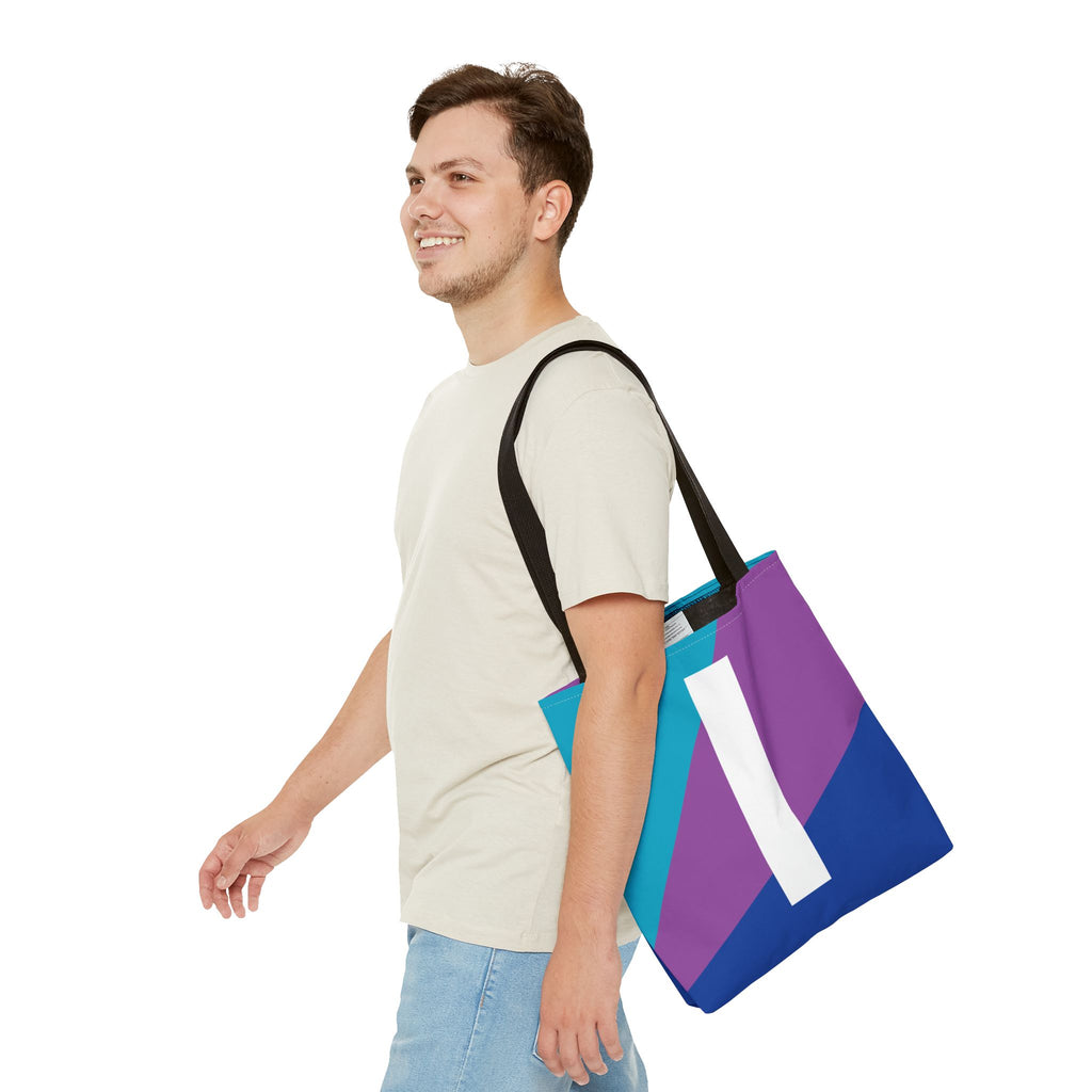 Monogram 'I' Colorblock Tote Bag — Personalized Initial I Shoulder Tote