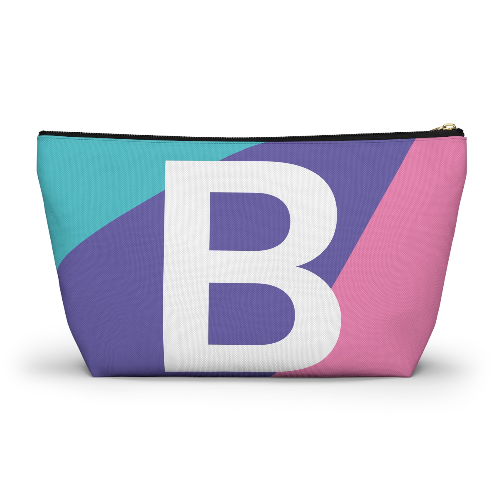 Initials Colorblock Accessory Pouch — Monogram B T-Bottom Cosmetic Bag