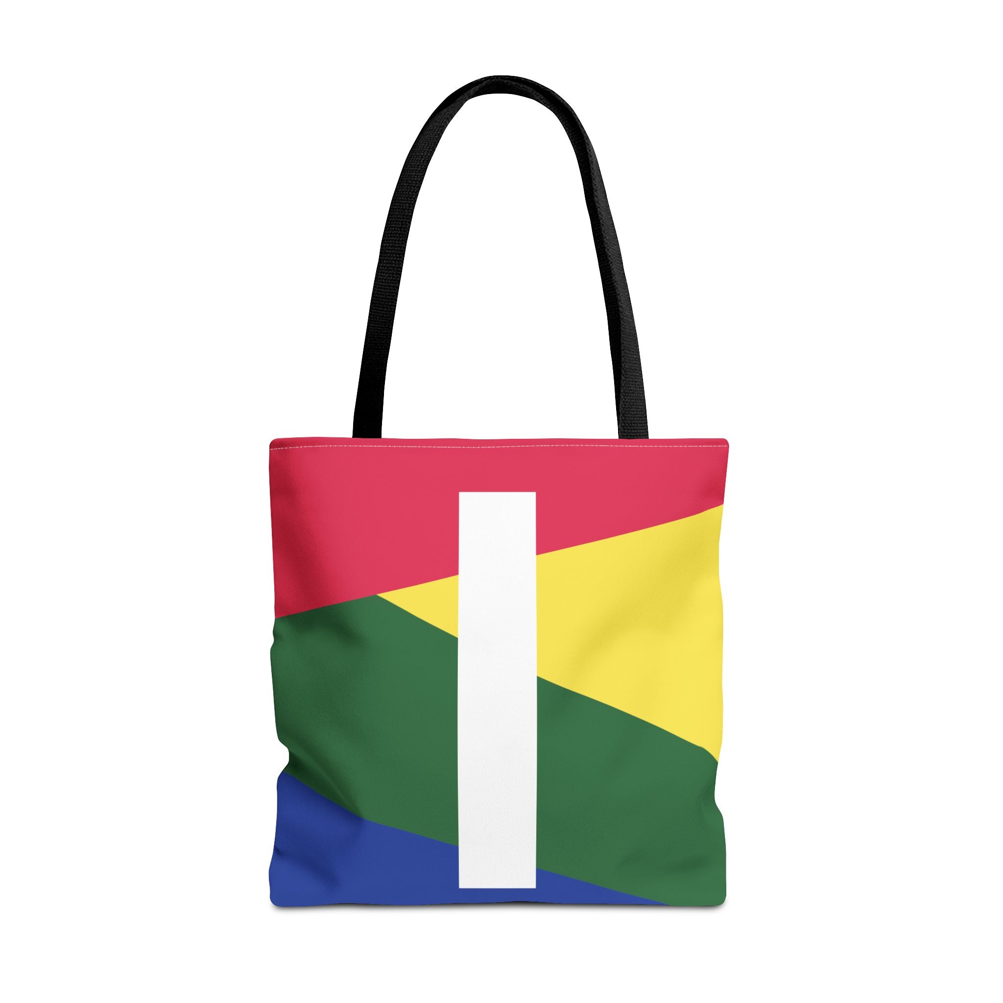 Monogram 'I' Colorblock Tote Bag — Personalized Initial I Shoulder Tote