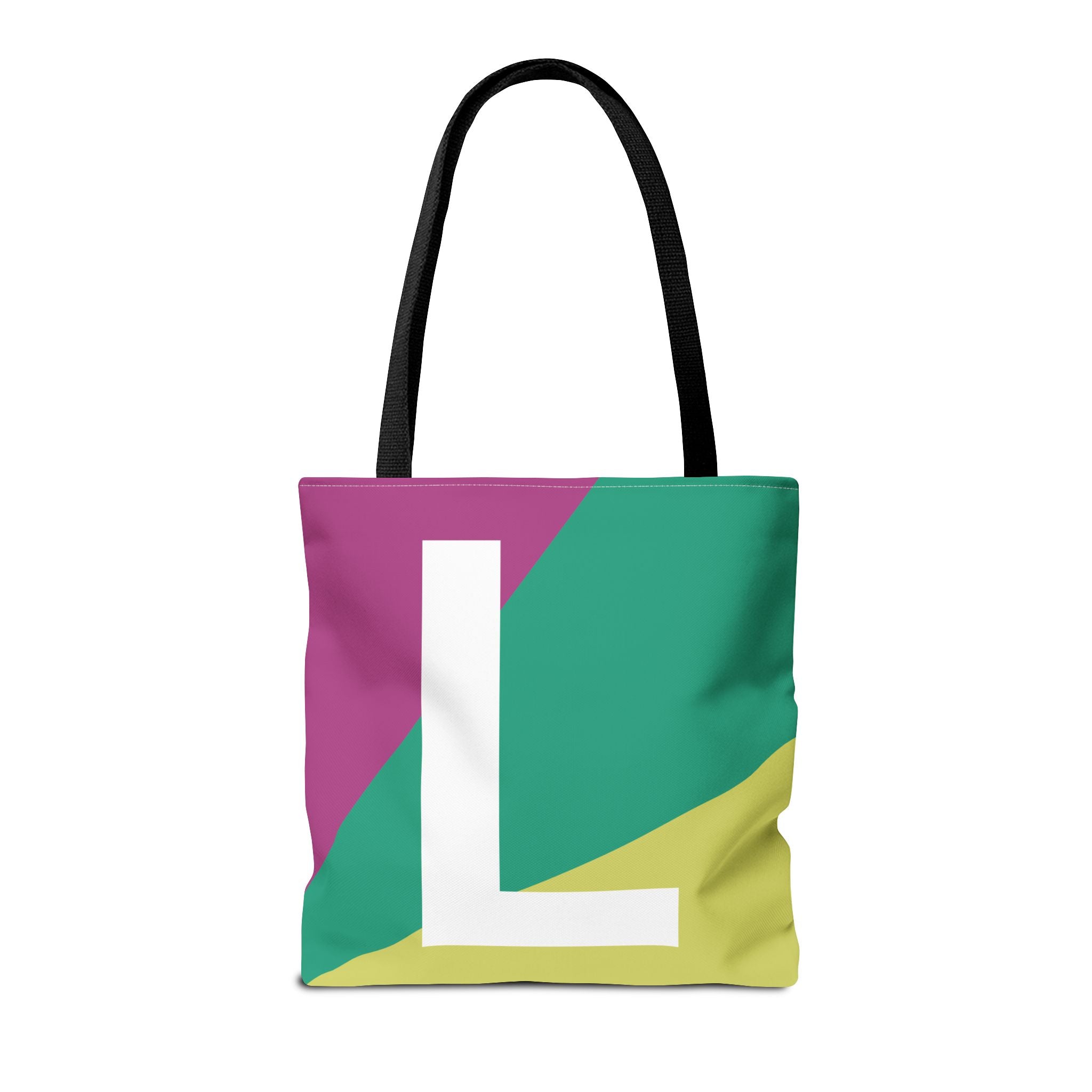 Monogram 'L' Colorblock Tote Bag — Personalized Initial L Shoulder Tote