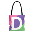 Monogram 'D' Colorblock Tote Bag — Personalized Initial D Shoulder Tote