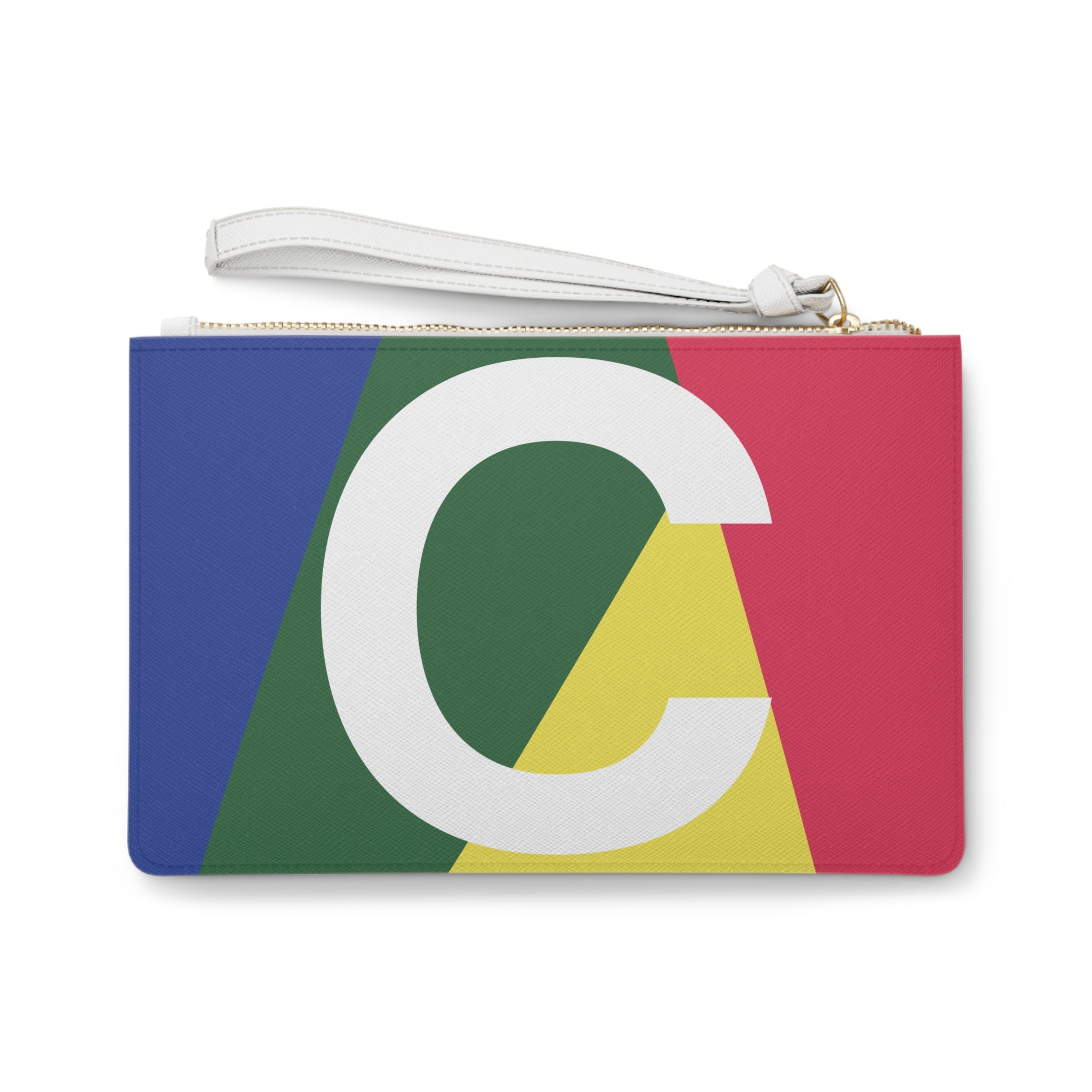 Monogram 'C' Colorblock Clutch Bag — Bold Geometric Wristlet for Everyday & Gifts